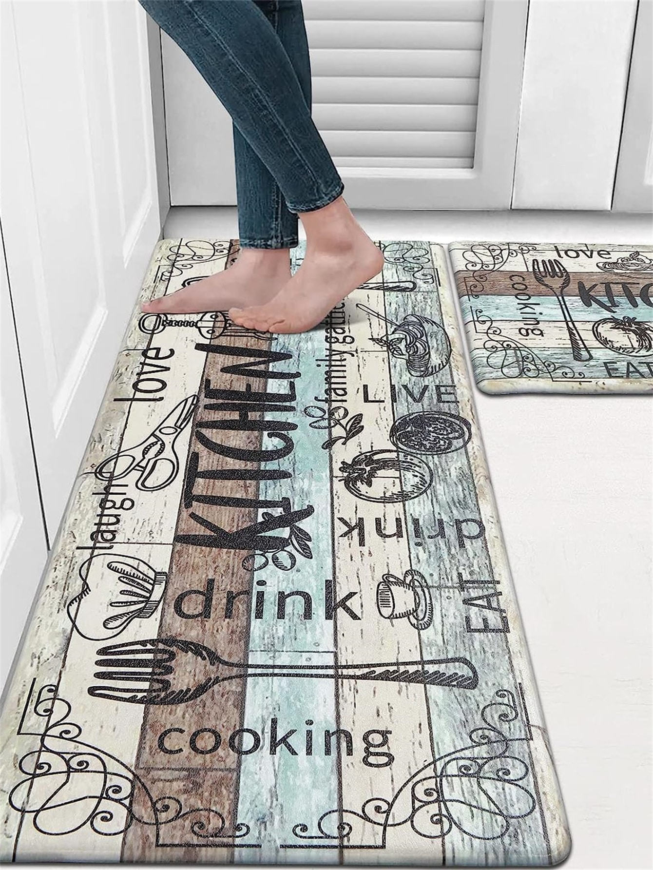 1Pc Kitchen Mat with Anti-Slip, Dirt-Resistant Design for Home Entrance, Absorbent and Quick Drying ,Room Decor